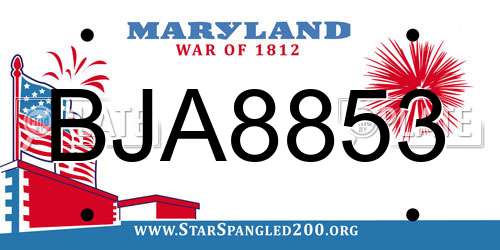 BJA8853 Maryland License Plate
