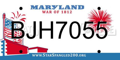 BJH7055 Maryland License Plate