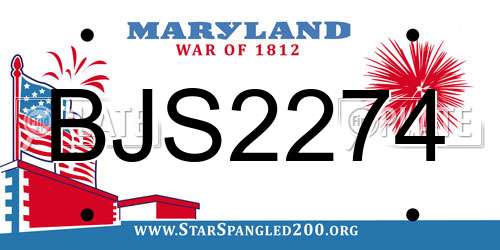 BJS2274 Maryland License Plate
