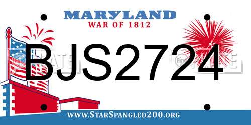 BJS2724 Maryland License Plate