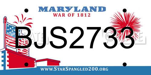 BJS2733 Maryland License Plate