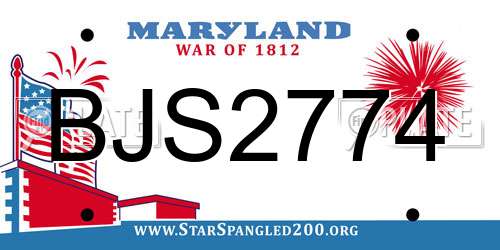 BJS2774 Maryland License Plate