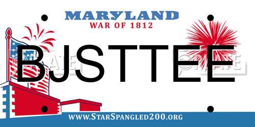 BJSTTEE Maryland License Plate