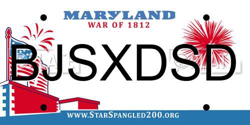 BJSXDSD Maryland License Plate