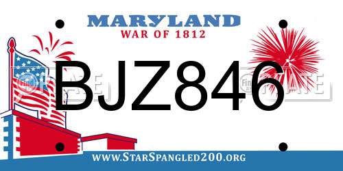 BJZ846 Maryland License Plate
