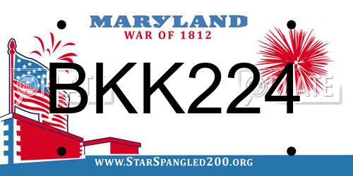 BKK224 Maryland License Plate