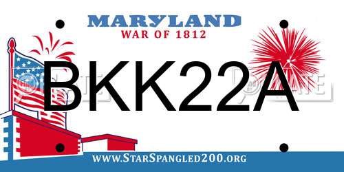 BKK22A Maryland License Plate