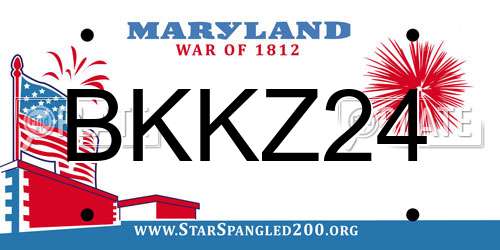 BKKZ24 Maryland License Plate