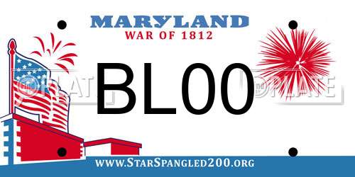 BL00 Maryland License Plate