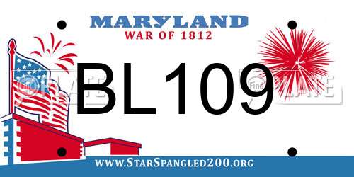 BL109 Maryland License Plate