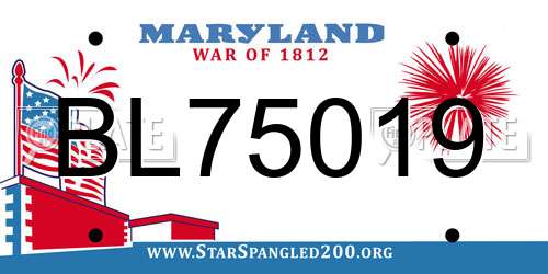 BL75019 Maryland License Plate