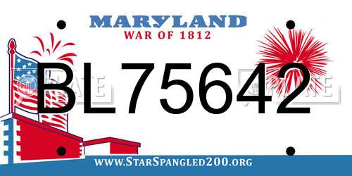 BL75642 Maryland License Plate