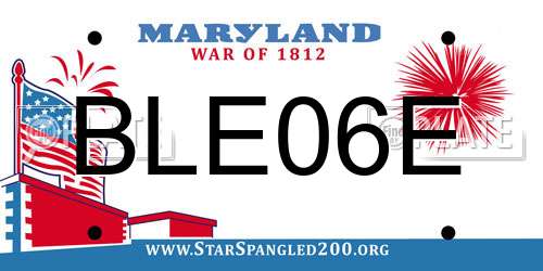 BLE06E Maryland License Plate