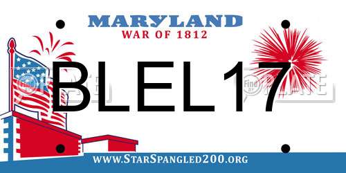 BLEL17 Maryland License Plate
