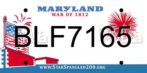 BLF7165 Maryland License Plate