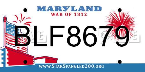 BLF8679 Maryland License Plate