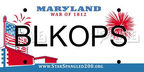 BLKOPS Maryland License Plate