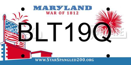 BLT19Q Maryland License Plate