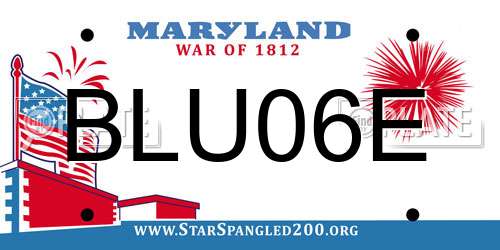 BLU06E Maryland License Plate
