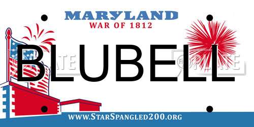 BLUBELL Maryland License Plate
