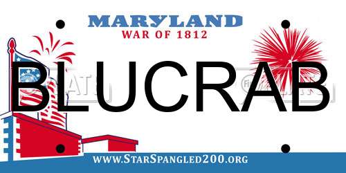 BLUCRAB Maryland License Plate