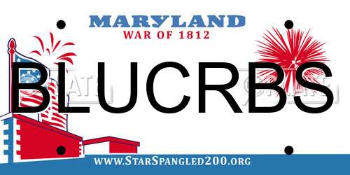 BLUCRBS Maryland License Plate