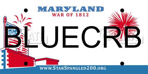 BLUECRB Maryland License Plate
