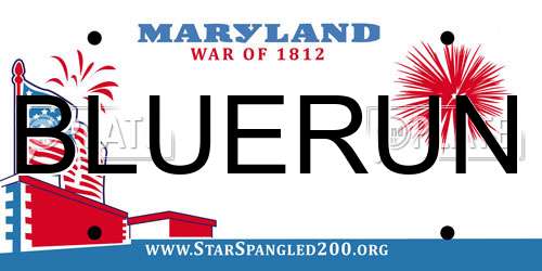 BLUERUN Maryland License Plate