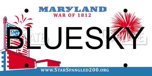 BLUESKY Maryland License Plate