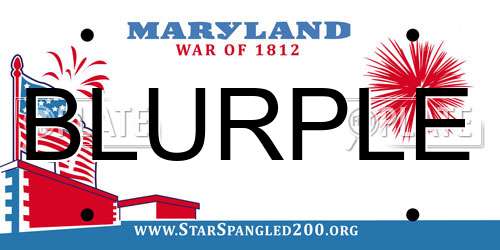 BLURPLE Maryland License Plate