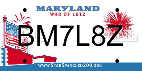 BM7L8Z Maryland License Plate