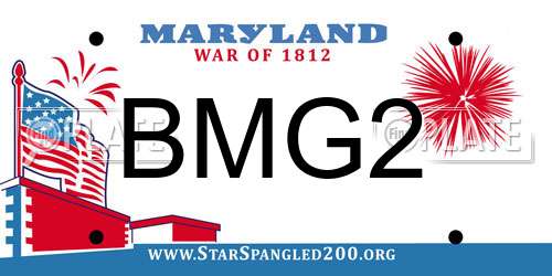 BMG2 Maryland License Plate