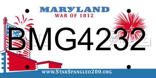 BMG4232 Maryland License Plate