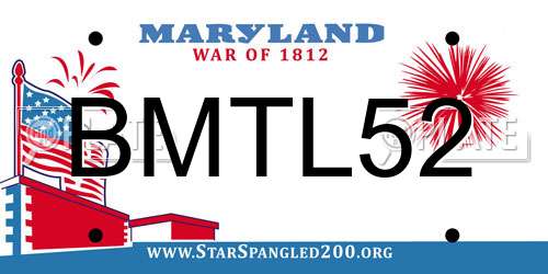 BMTL52 Maryland License Plate