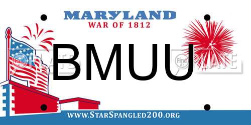 BMUU Maryland License Plate