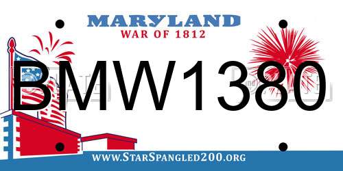BMW1380 Maryland License Plate