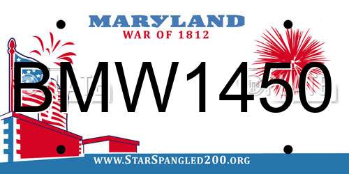 BMW1450 Maryland License Plate
