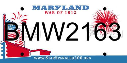 BMW2163 Maryland License Plate