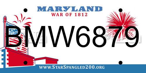 BMW6879 Maryland License Plate