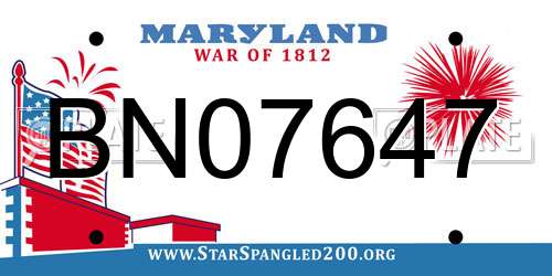 BN07647 Maryland License Plate