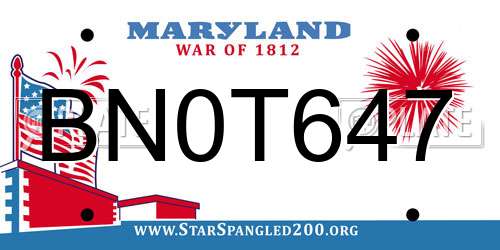 BN0T647 Maryland License Plate