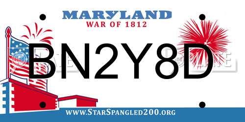 BN2Y8D Maryland License Plate