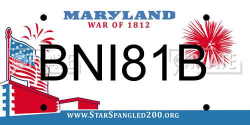 BNI81B Maryland License Plate
