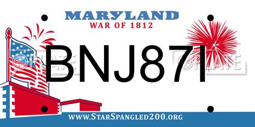 BNJ87I Maryland License Plate