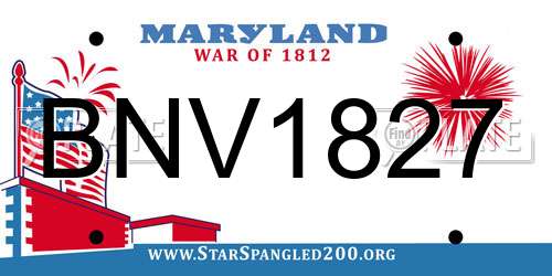 BNV1827 Maryland License Plate