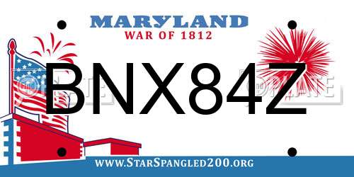 BNX84Z Maryland License Plate