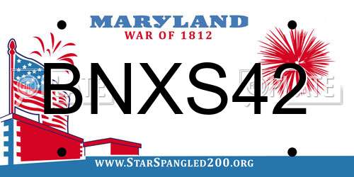 BNXS42 Maryland License Plate