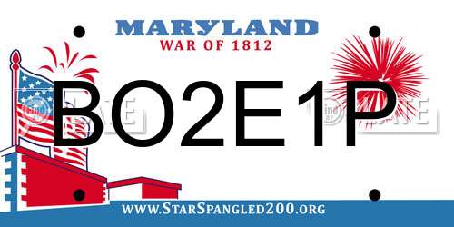 BO2E1P Maryland License Plate