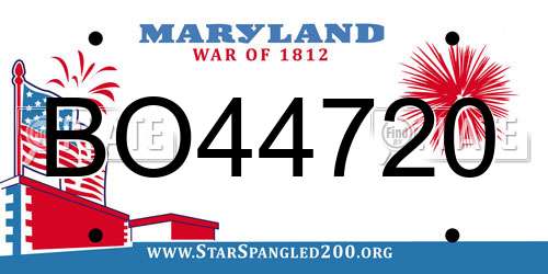 BO44720 Maryland License Plate