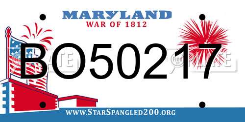 BO50217 Maryland License Plate